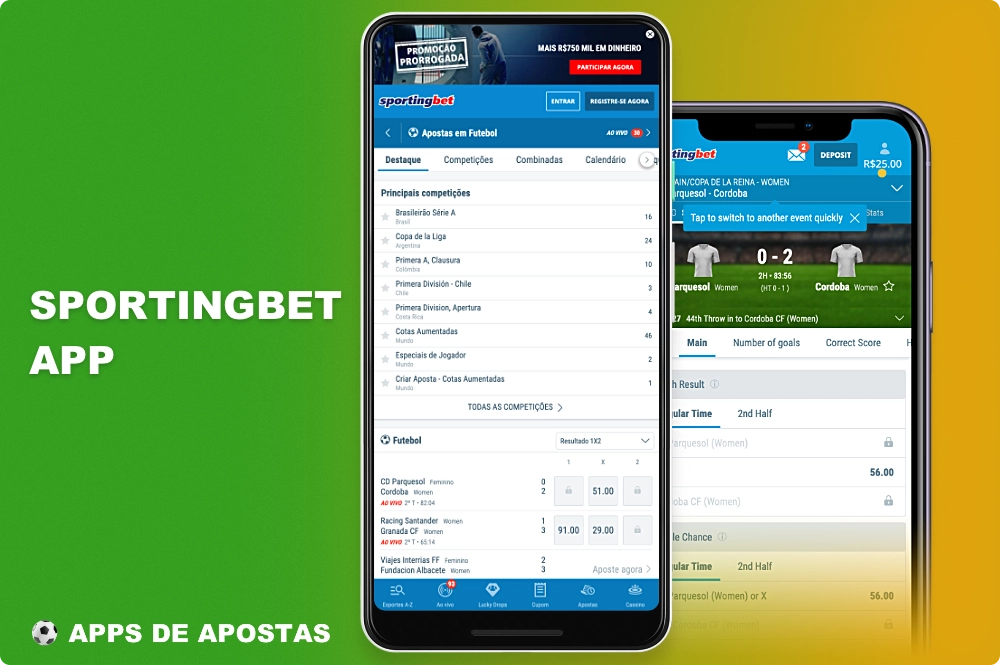 O aplicativo móvel da Sportingbet para apostas em futebol pode ser usado tanto no Android quanto no iOS