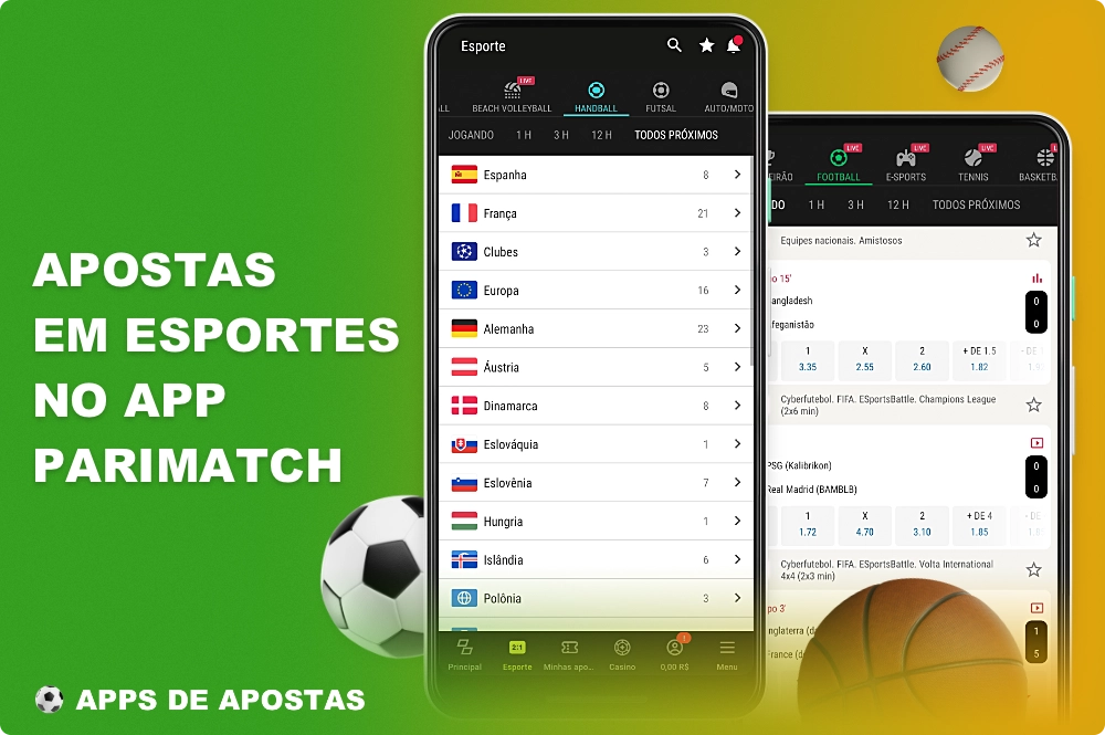 O aplicativo Parimatch oferece aos usuários brasileiros uma ampla gama de linhas de apostas em esportes populares