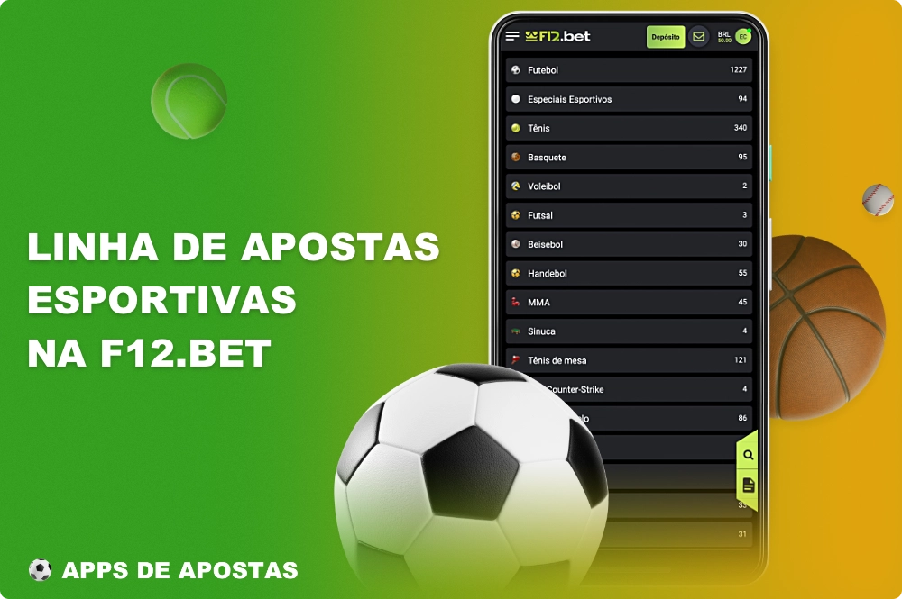 O aplicativo móvel F12 Bet oferece aos brasileiros uma ampla gama de linhas de apostas para escolher