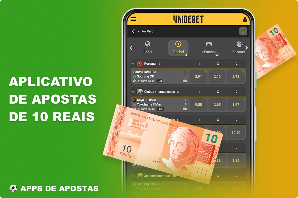 Vários aplicativos de apostas esportivas no Brasil têm um depósito mínimo de apenas R$ 10
