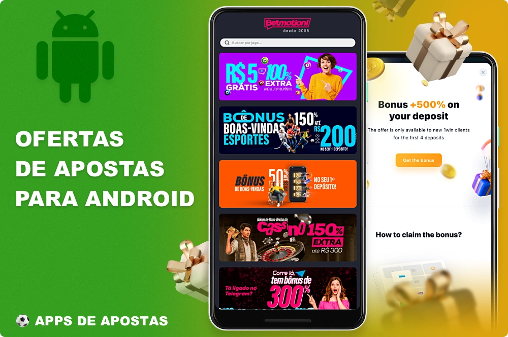 A maioria dos aplicativos de apostas para Android oferece aos seus usuários brasileiros generosos bônus de boas-vindas