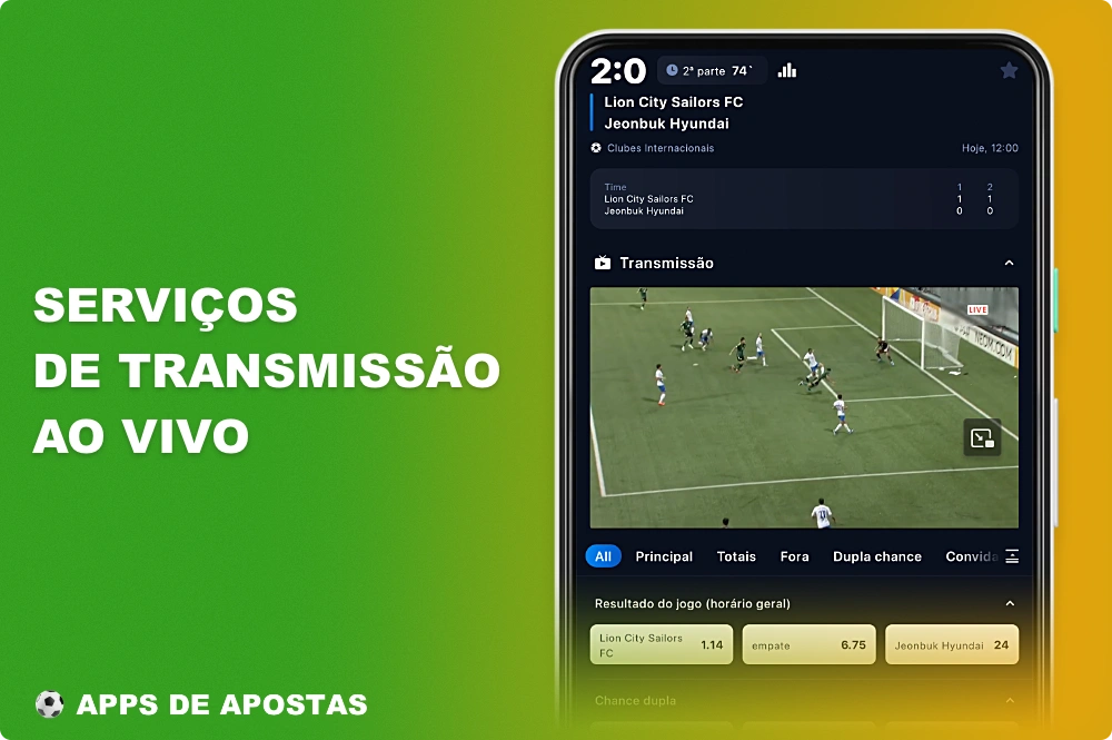 Usuários brasileiros têm acesso à transmissão de jogos ao vivo em aplicativos de apostas esportivas