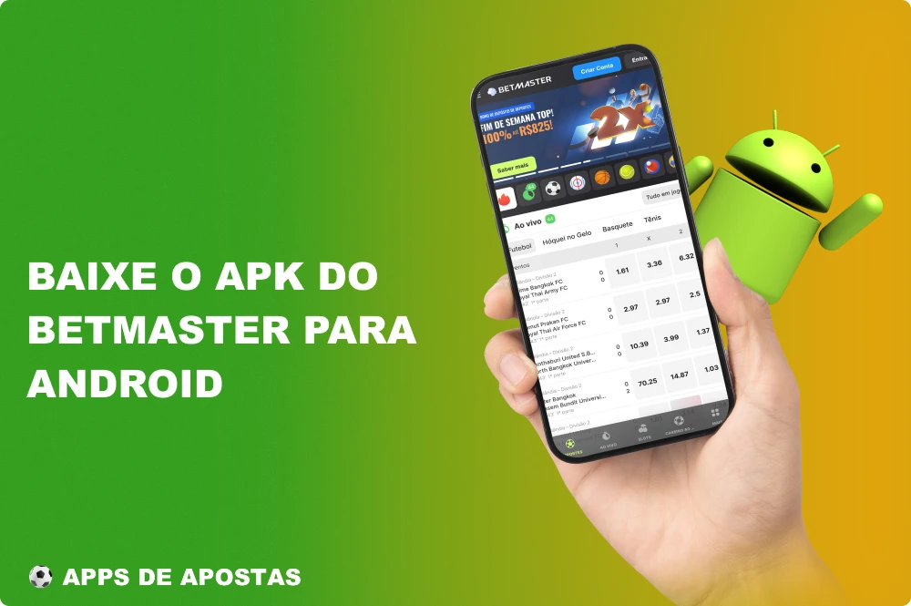 Os jogadores do Brasil podem instalar o aplicativo Betmaster para Android para jogar em qualquer lugar e a qualquer hora