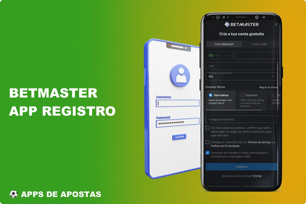 Para começar a jogar no aplicativo Betmaster, os jogadores do Brasil precisam criar uma conta pessoal
