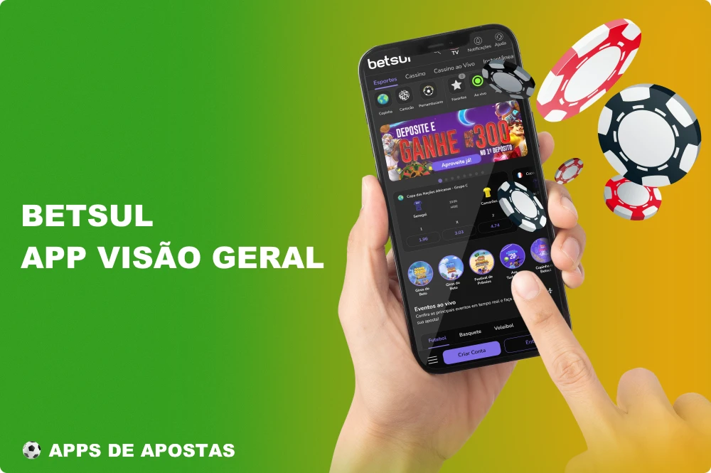 O aplicativo Betsul oferece aos brasileiros acesso a mais de 10 esportes