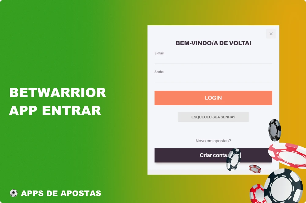Os brasileiros que têm uma conta na Betwarrior podem fazer login a qualquer momento para começar a jogar