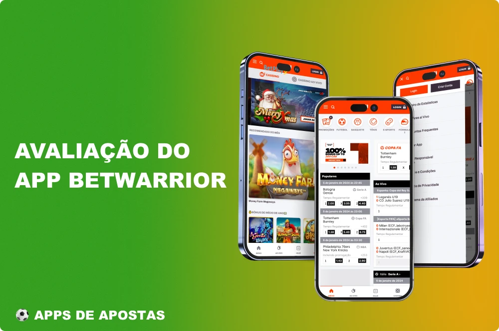 O aplicativo Betwarrior oferece aos brasileiros apostas on-line e apostas em tempo real em todos os esportes populares e jogos de cassino