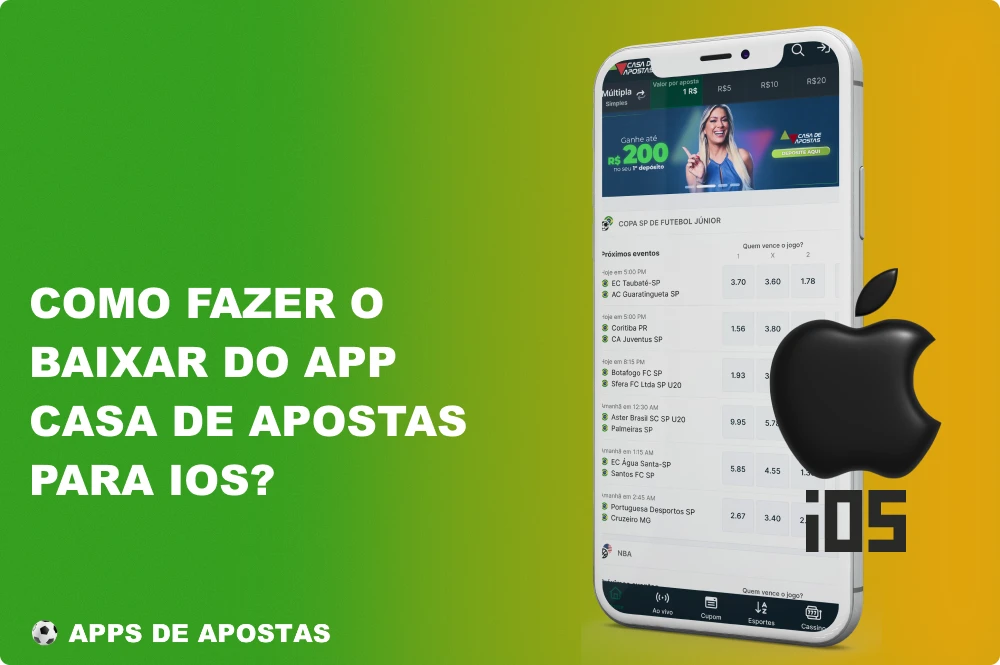 O aplicativo Casa De Apostas Brasil é fácil de instalar em dispositivos iOS
