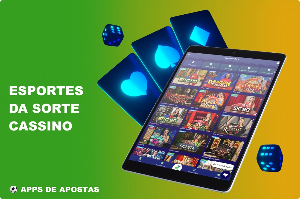 O entretenimento do cassino on-line está totalmente disponível no aplicativo Esportes Da Sorte Brasil