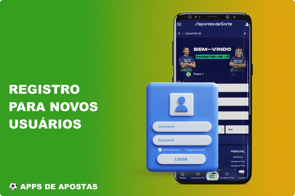 Para apostar em esportes e jogos de cassino no aplicativo Esportes Da Sorte, os jogadores brasileiros precisam criar uma conta pessoal