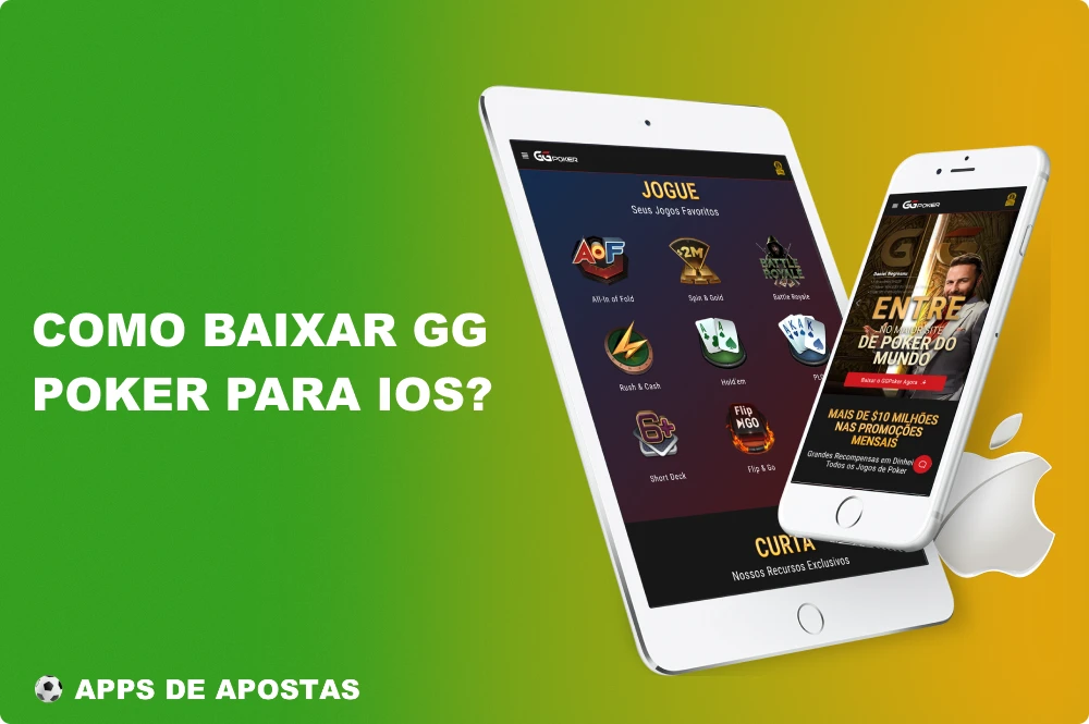 O aplicativo GG Poker para iOS está disponível para download e instalação gratuitos para usuários no Brasil