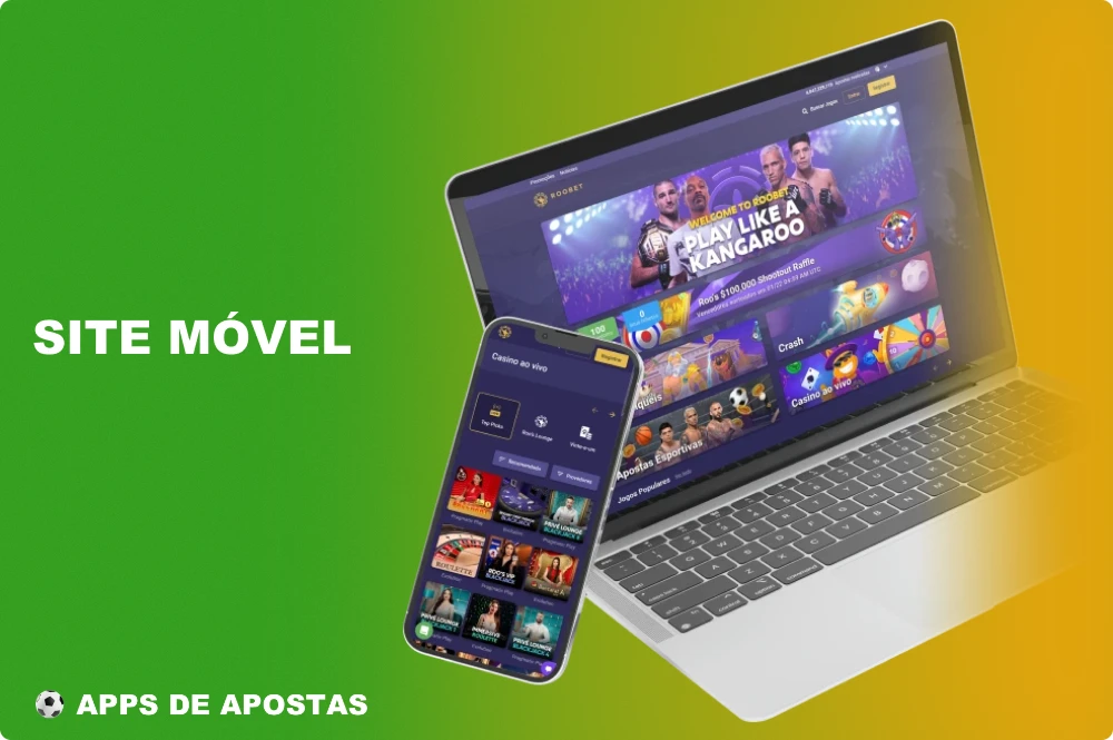 O site móvel é ideal para usuários brasileiros que não tiveram tempo de baixar o aplicativo Roobet