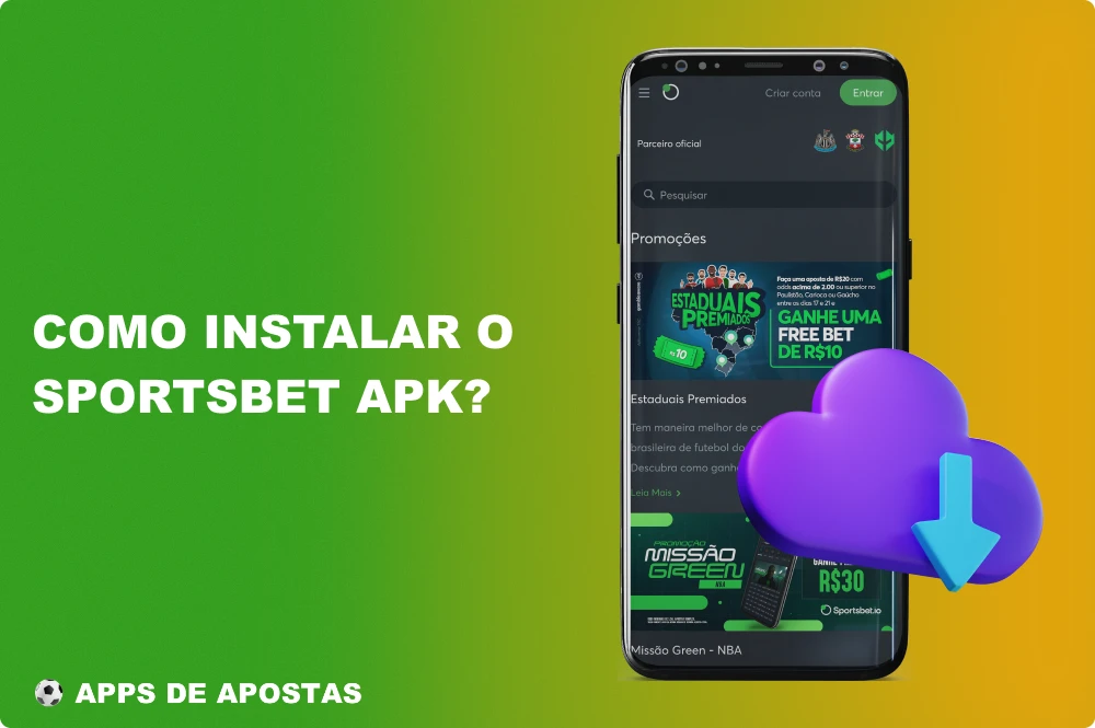 Depois de fazer o download do aplicativo Sportsbet.io, os jogadores do Brasil precisam instalá-lo em seus smartphones