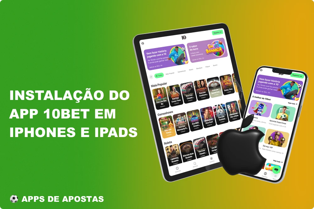 Depois de instalar o aplicativo 10bet iOS em dispositivos Apple, os jogadores do Brasil podem fazer apostas esportivas e jogar jogos de cassino a qualquer momento conveniente