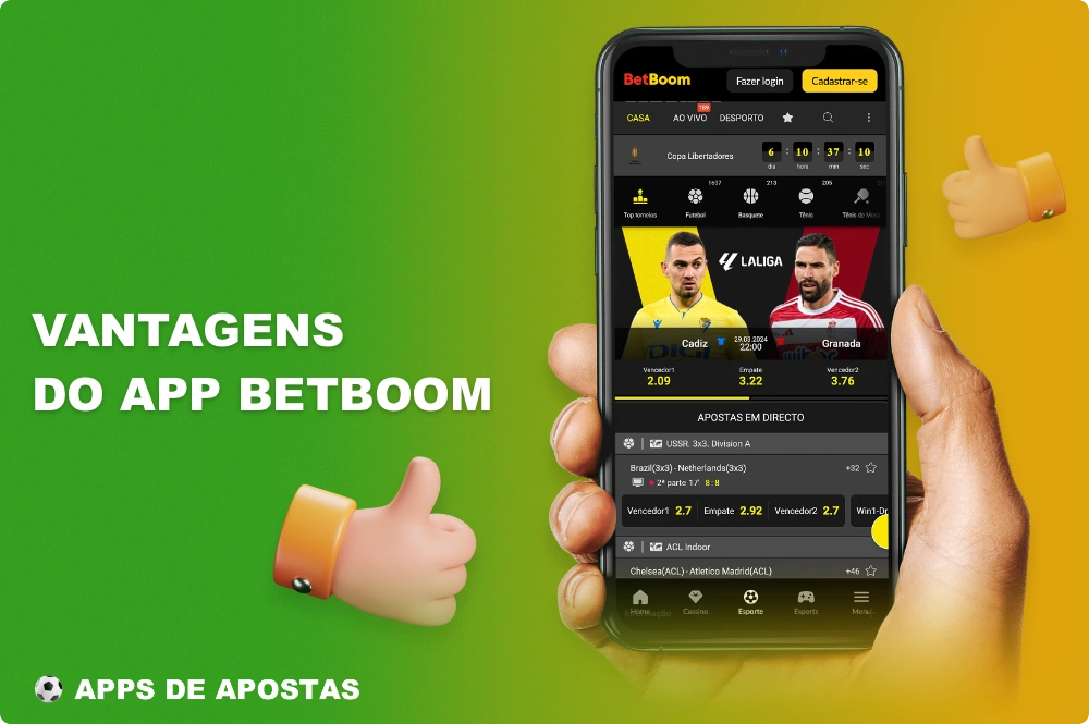 O aplicativo móvel BetBoom para apostas esportivas e cassino tem várias vantagens