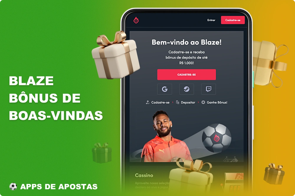 Um bônus especial de boas-vindas está disponível para usuários do Brasil no aplicativo Blaze