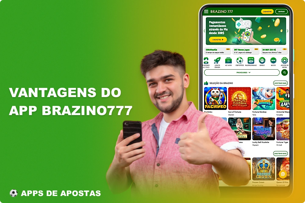 O aplicativo móvel Brazino777 tem uma série de vantagens que o tornam muito popular entre os brasileiros