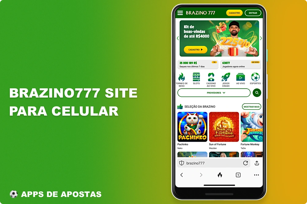 A versão móvel do site Brazino777 permite que você aposte e jogue jogos de cassino sem ter que instalar um aplicativo no seu smartphone