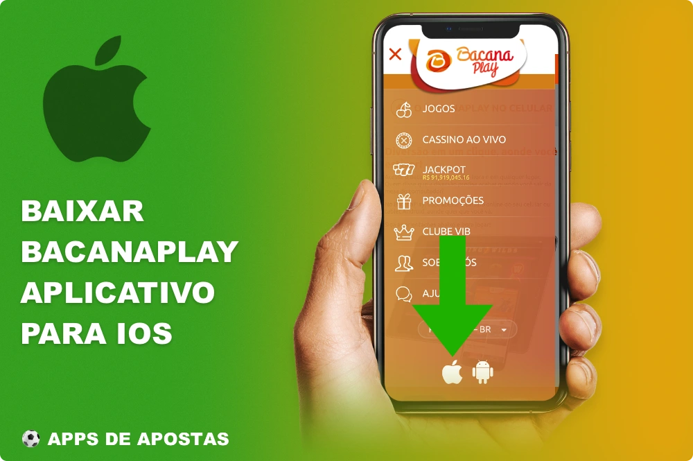 Faça o download do aplicativo móvel Bacanaplay para iOS no iPhone e no iPad