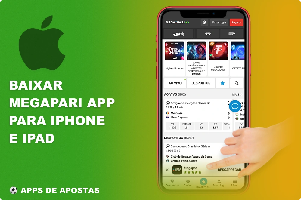 Baixe o aplicativo móvel da Megapari para iOS no site oficial