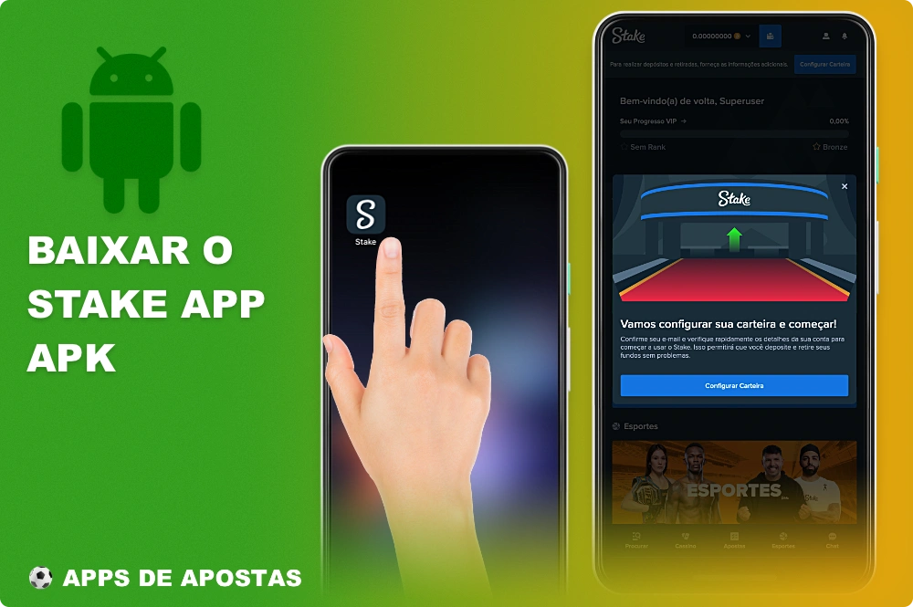 Faça o download do aplicativo Stake para Android no site oficial