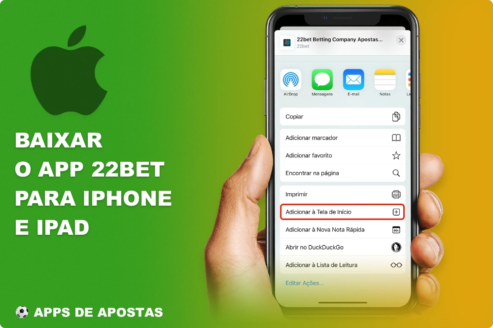 Você pode baixar e instalar o aplicativo 22Bet para iOS no iPhone e no iPad