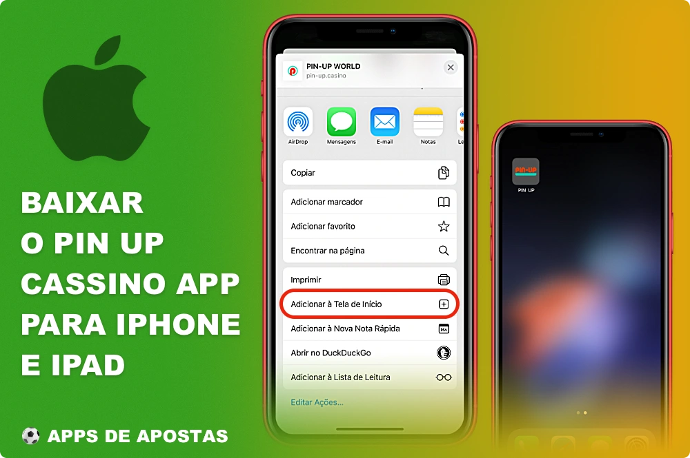 Uma versão especial do aplicativo Pin Up está disponível para usuários do iOS, que pode ser usada tanto no iPhone quanto no iPad
