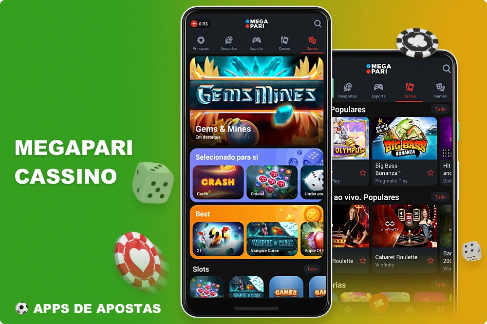 Os usuários do aplicativo Megapari têm acesso a uma enorme coleção de jogos emocionantes, incluindo jogos com crupiê ao vivo