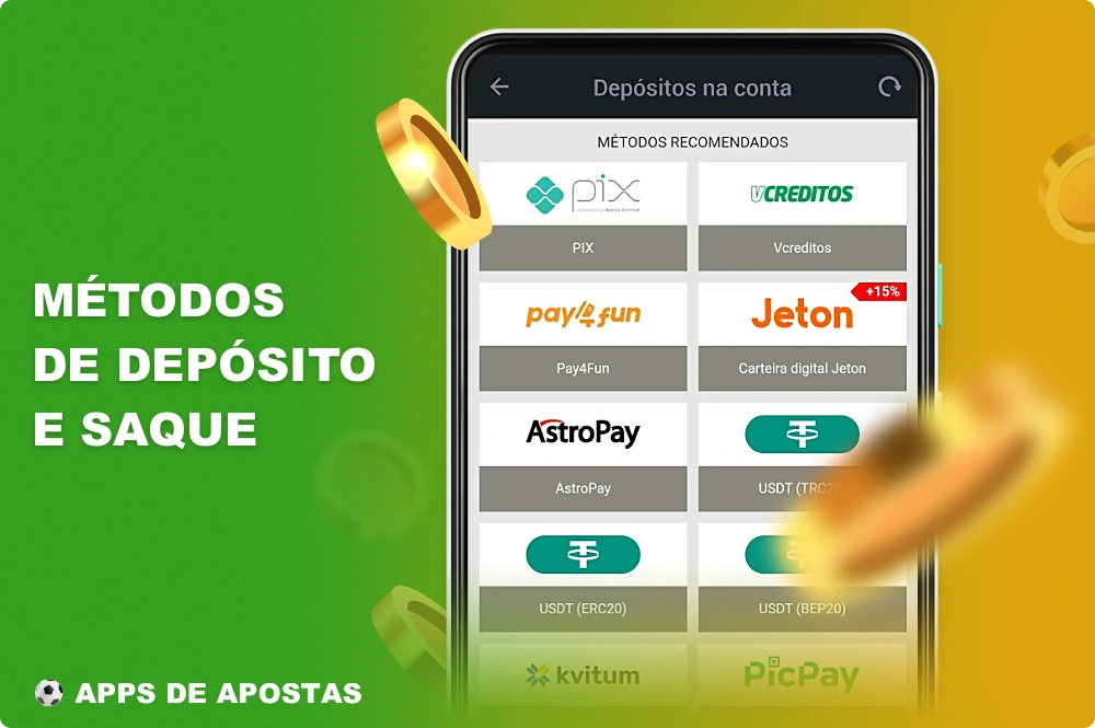 Para a conveniência dos usuários do Brasil, diferentes opções de pagamento estão disponíveis no aplicativo móvel da Megapari