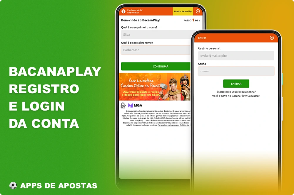 Ao se inscrever no aplicativo móvel Bacanaplay, o usuário do Brasil tem acesso total a todos os recursos da plataforma