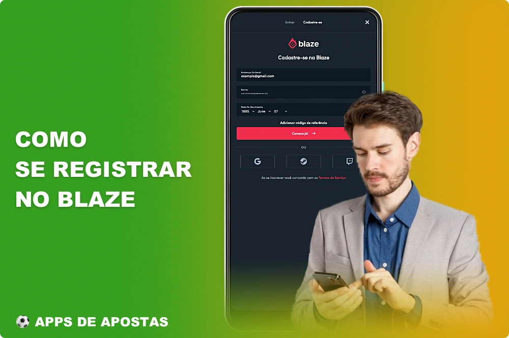 O registro no aplicativo Blaze dá a um usuário do Brasil acesso total a todos os recursos e funcionalidades da plataforma