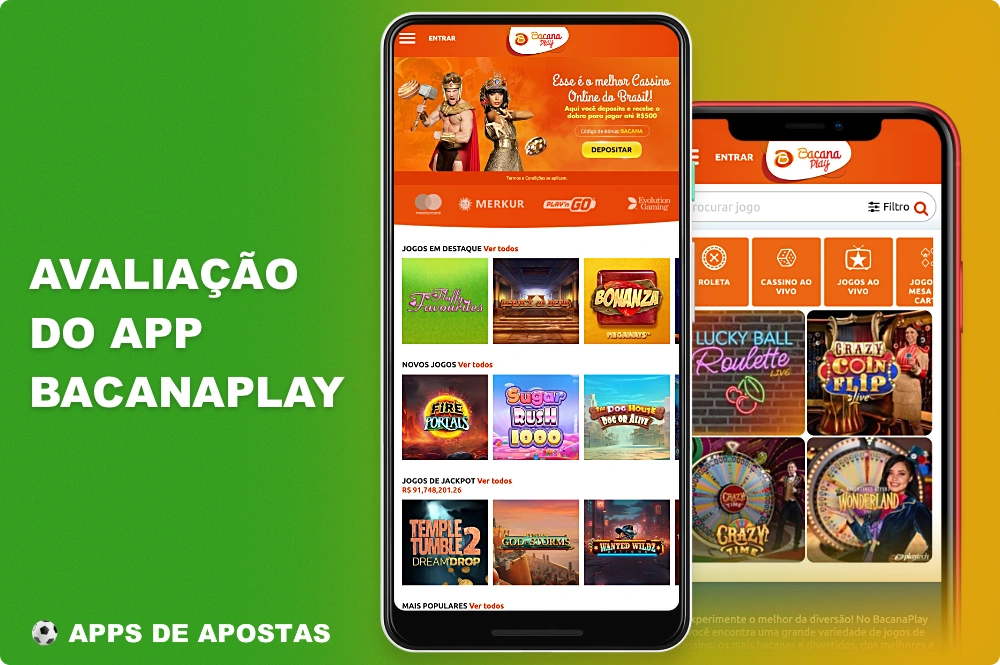 O aplicativo móvel Bacanaplay permite que os usuários do Brasil joguem jogos de cassino on-line em qualquer lugar