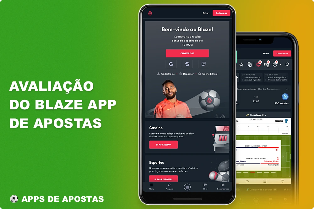 O aplicativo gratuito Blaze permite que os usuários do Brasil apostem em esportes e joguem em cassinos on-line