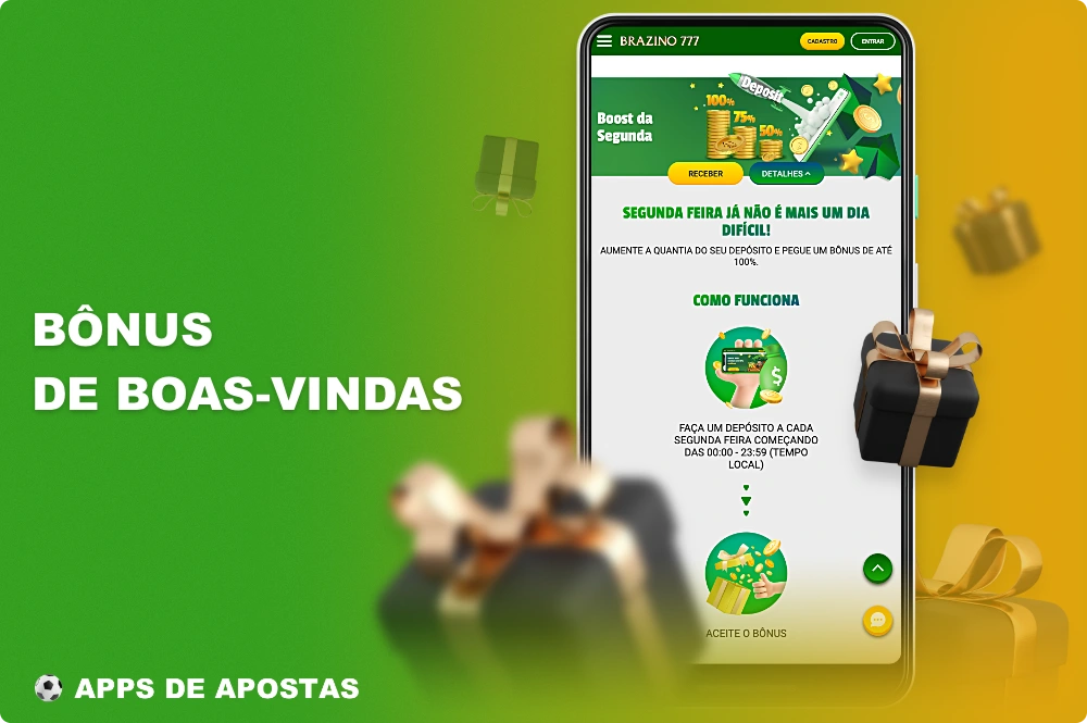 O bônus de boas-vindas no aplicativo móvel Brazino777 é para novos usuários do Brasil