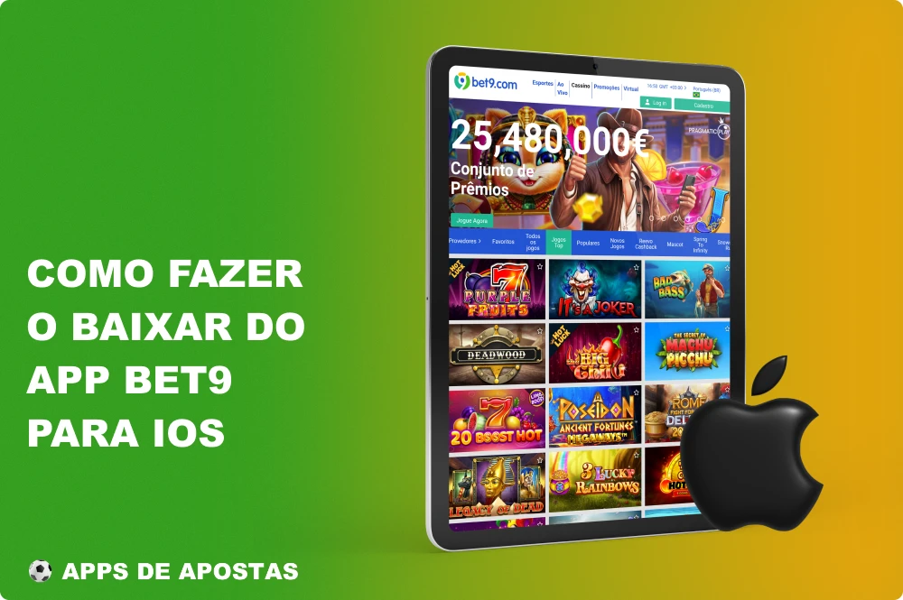 Os jogadores brasileiros que usam dispositivos baseados em IOS podem jogar jogos de cassino e apostar em esportes por meio do aplicativo Bet9