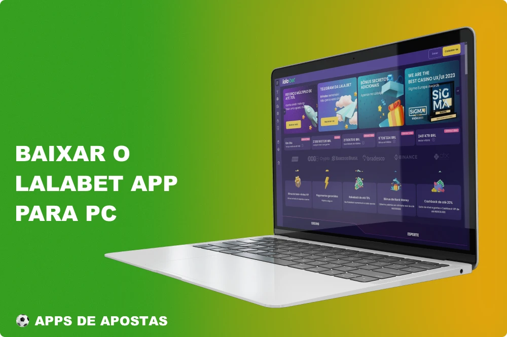 O aplicativo LalaBet está disponível para jogar em um computador e permite que os brasileiros apostem como quiserem