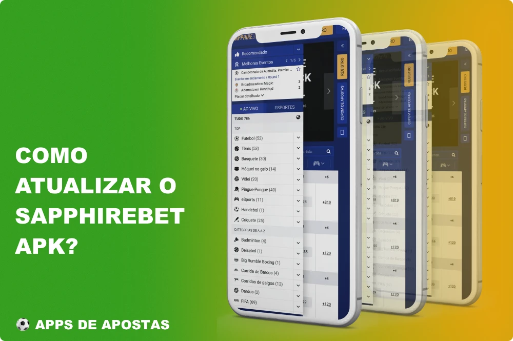 Quando uma nova versão do aplicativo Sapphirebet é lançada, os jogadores brasileiros recebem uma notificação em seus smartphones e instalam a versão mais recente