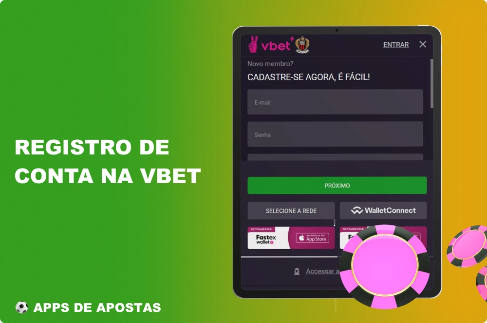 Para apostar com dinheiro real, os brasileiros precisam primeiro registrar uma conta na VBET