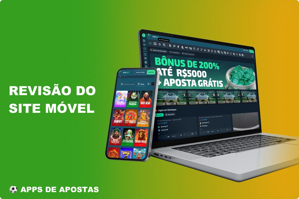 Todas as opções de jogos e apostas estão disponíveis para jogadores do Brasil no site móvel da VLW bet