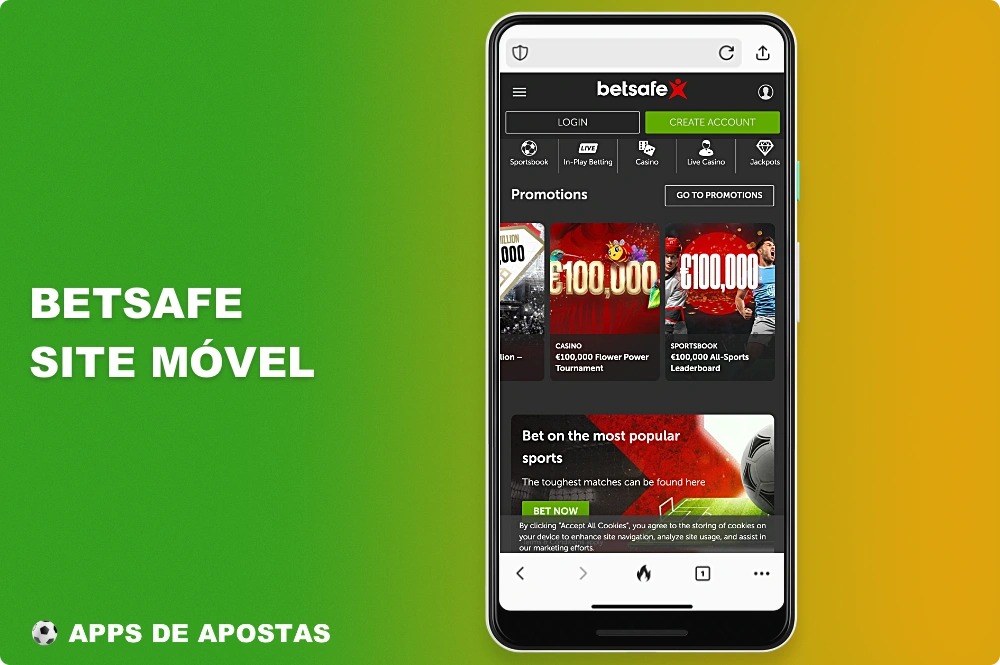 A versão móvel do site da Betsafe é uma boa alternativa para os brasileiros que, por qualquer motivo, não podem ou não querem instalar o aplicativo em seu smartphone ou tablet