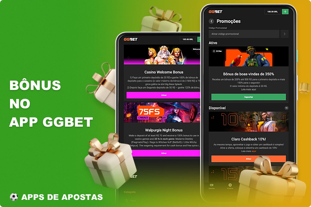 O aplicativo móvel da GGBET oferece uma variedade de bônus aos usuários do Brasil, incluindo bônus de boas-vindas para apostas esportivas e apostas em cassinos