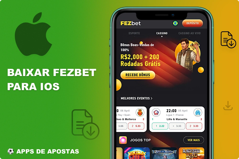 Você pode baixar o aplicativo Fezbet para iOS do site oficial com apenas alguns cliques