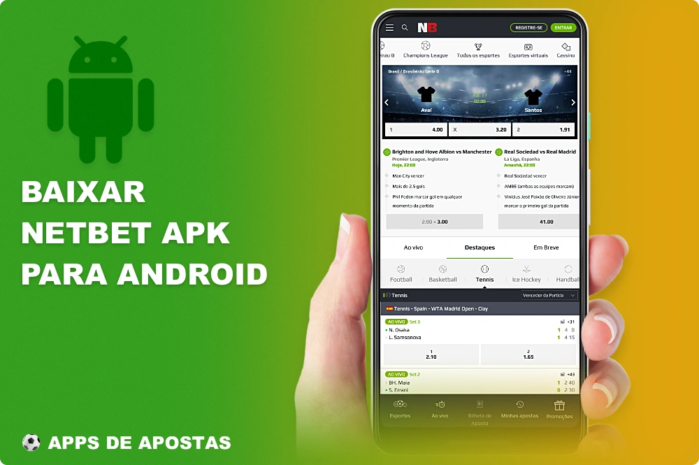Baixe o aplicativo Netbet para Android gratuitamente no site oficial