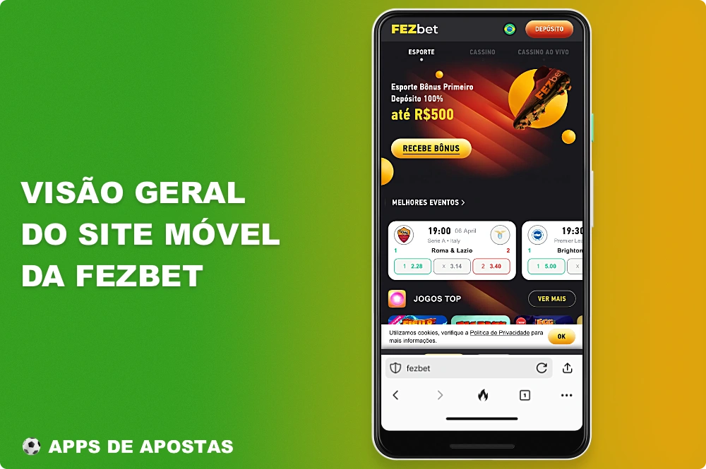 A versão móvel do site da Fezbet é frequentemente usada pelos usuários do Brasil que, por qualquer motivo, não querem ou não podem instalar o aplicativo