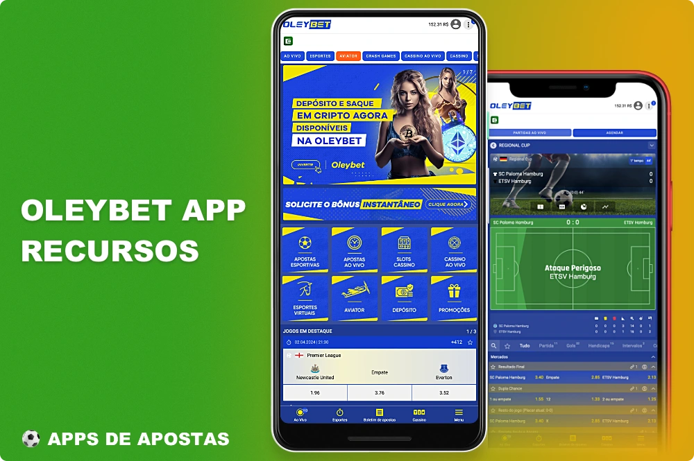 O aplicativo móvel da Oleybet oferece aos usuários brasileiros a possibilidade de apostar em esportes e jogar jogos de cassino em qualquer lugar