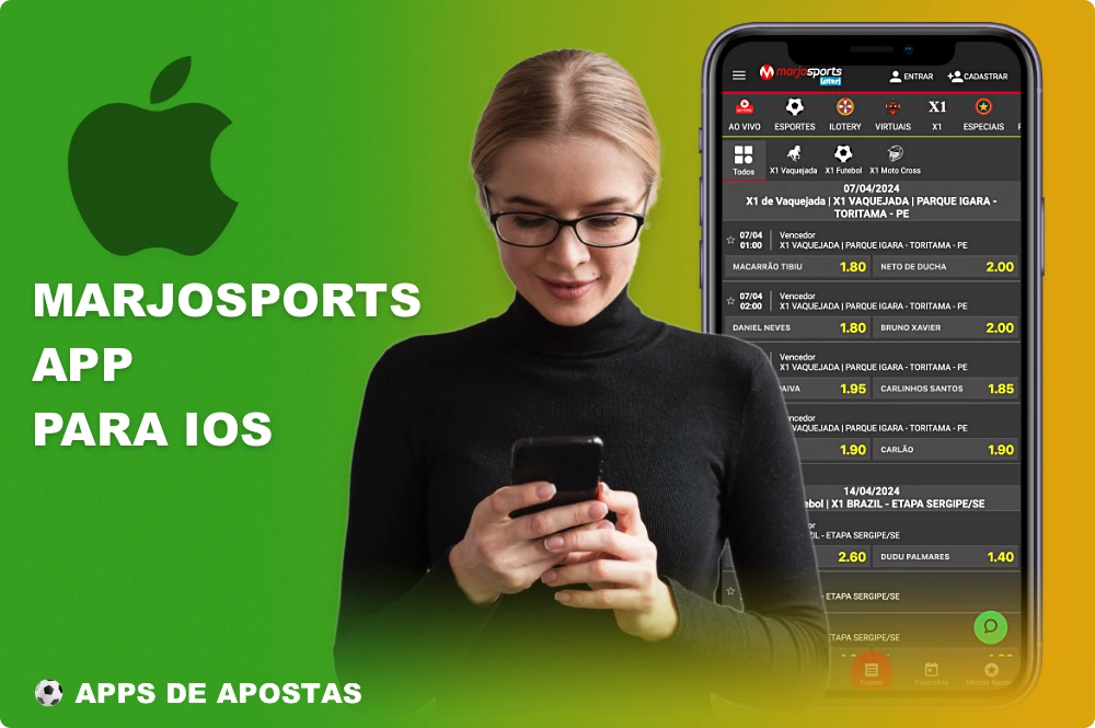 O aplicativo móvel Marjosports para iOS pode ser usado tanto no iPhone quanto no iPad