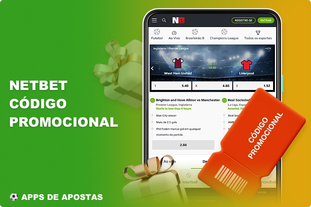 Ao usar um código promocional no aplicativo Netbet, os usuários do Brasil podem obter bônus adicionais