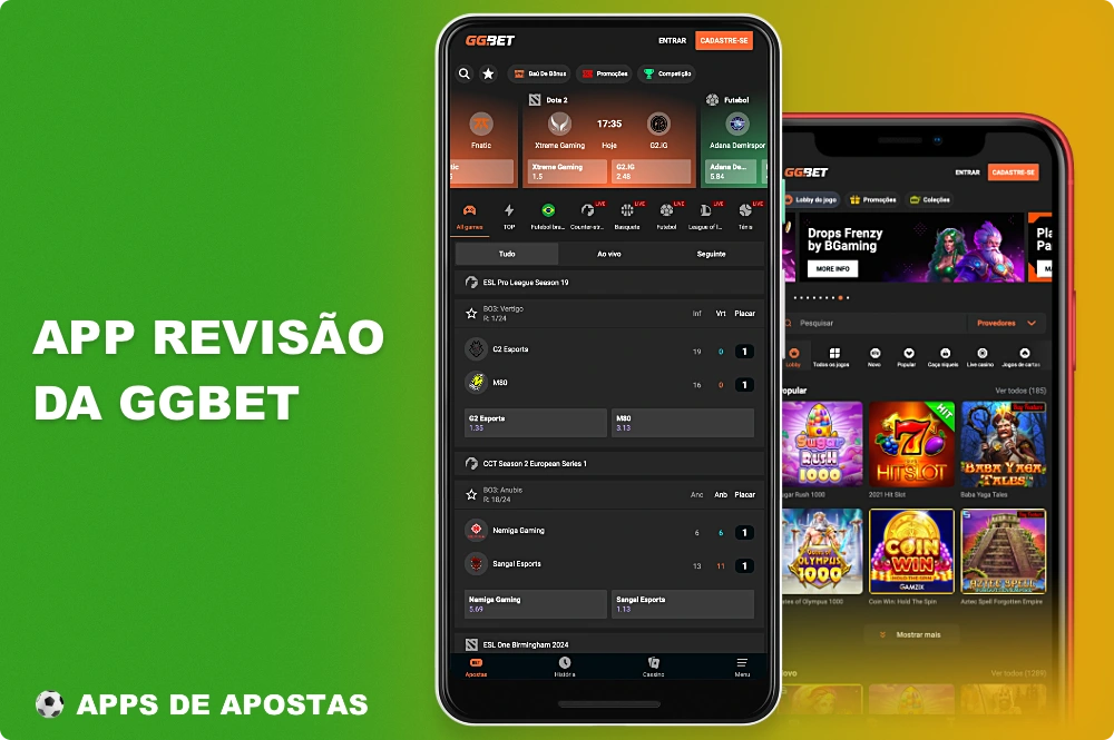 O aplicativo móvel da GGBET permite que os usuários do Brasil apostem em esportes e também joguem em cassinos on-line