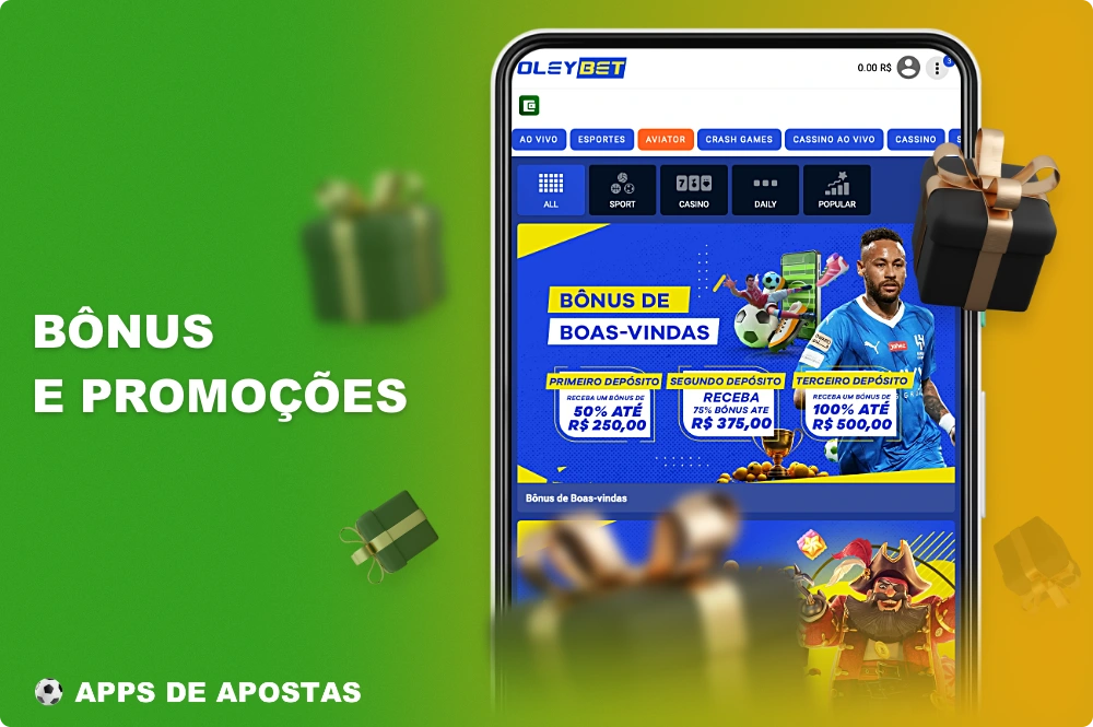 O bônus de boas-vindas no aplicativo da Oleybet está disponível para todos os novos usuários do Brasil