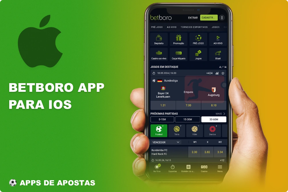 O aplicativo Betboro iOS pode ser usado tanto no iPhone quanto no iPad